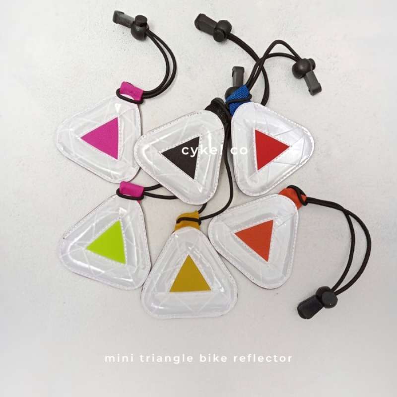 Promo MINI TRIANGLE BIKE REFLECTOR REFLECTIVE LIGHT ASSORTED COLOR RandomWHITE Diskon 50 di