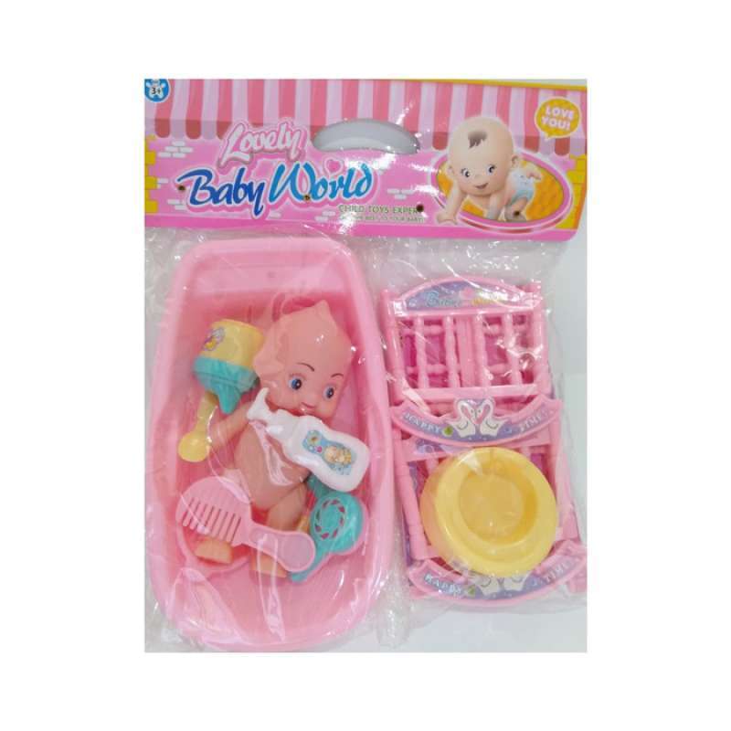 Jual Elenesia Toys Baby Bathup Ranjang Set Boneka Bayi Mandi Mainan