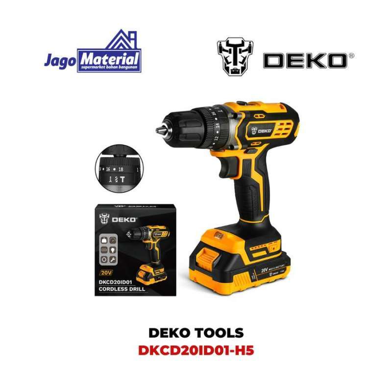 Jual Deko Cordless Impact Drill 20 V (Mesin Bor Dampak) SET DUS di ...