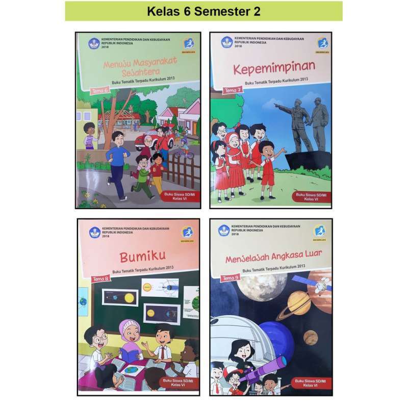 Jual Paket Buku SD Kelas 6 Semester 2 Tema 6789 Tematik Kurikulum 2013 ...