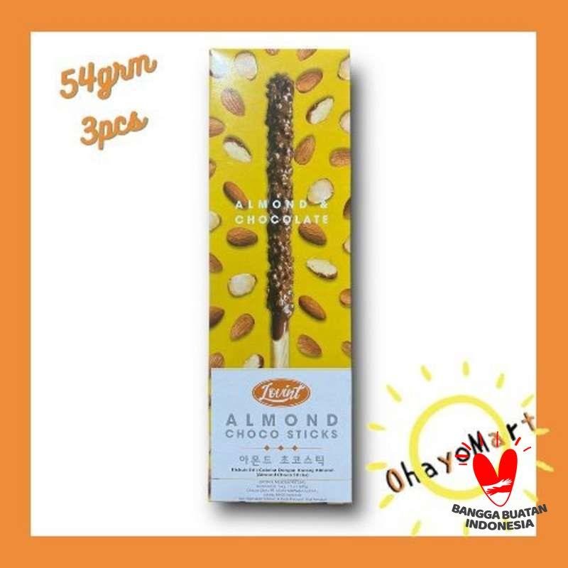 Jual Lovint Almond choco sticks / Biskuit stick Almond & Chocolate 54g