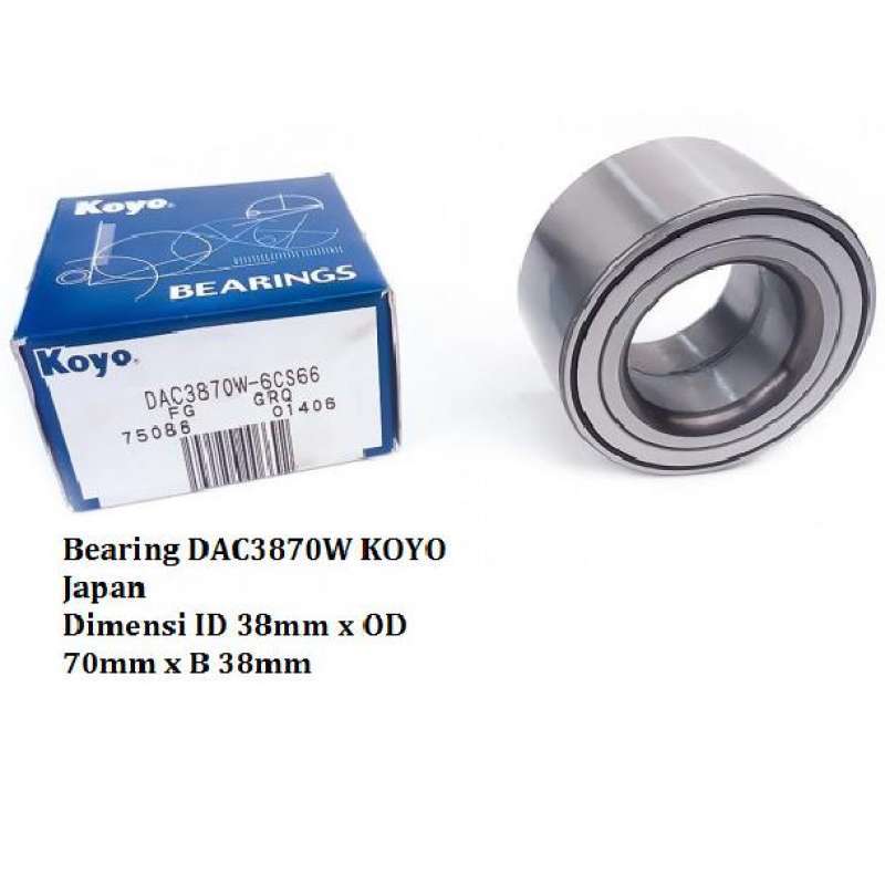 Jual Bearing Roda Depan Mobil DAC3870W-7CS66 Koyo Japan Dimensi ...