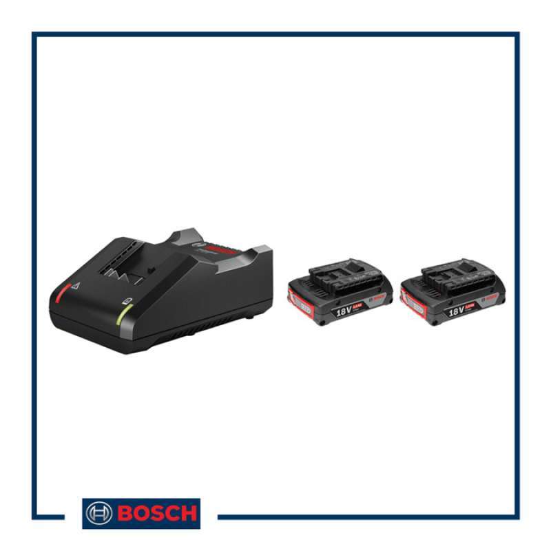 Promo BOSCH Starter Kit 2x 18V 2.0Ah + GAL 18V-40 Set Baterai Diskon 23 ...