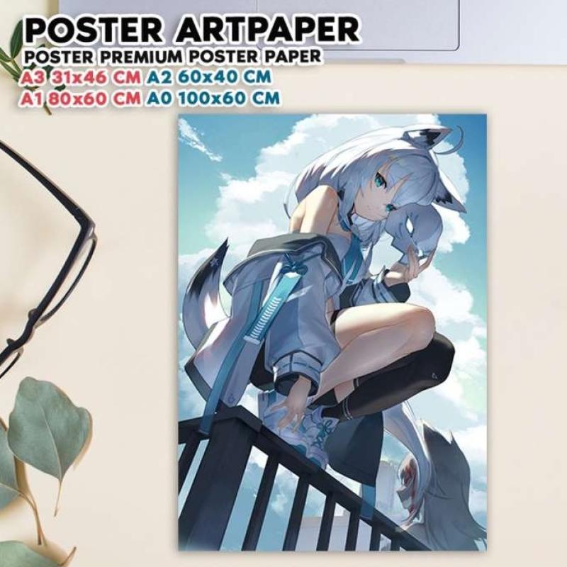 Promo Poster Shirakami Fubuki Fans Sukon-bu Sucorn Hiasan Dinding Tema ...