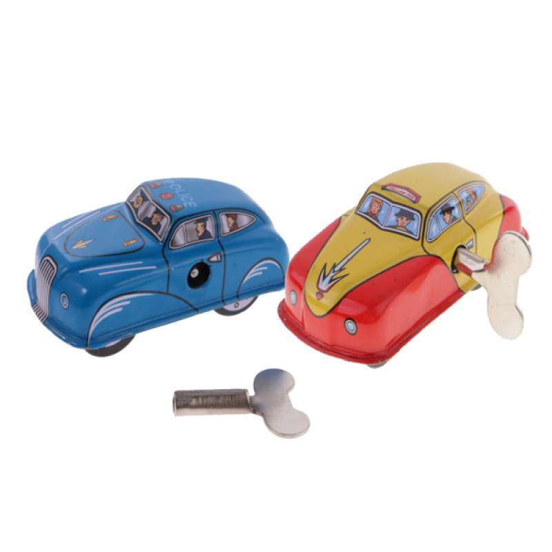 Jual Oldfashioned Taxi Car & Police Car Wind Up Running Model Craft Toys di Seller Homyl