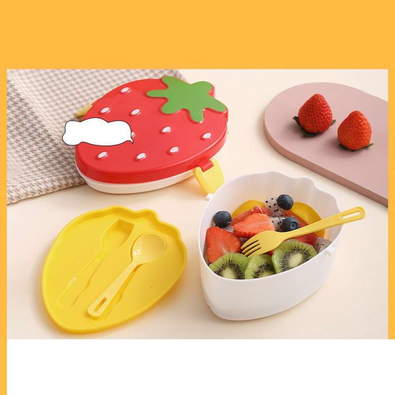 Promo OEM RBC778 Kotak Makan 750ML Motif Stroberry Lunch Box Tempat