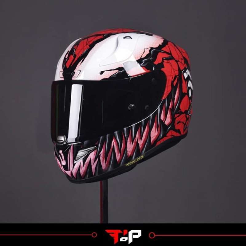 Promo HJC RPHA 11 CARNAGE MARVEL EDITION FREE VISOR SMOKE HELM FULL
