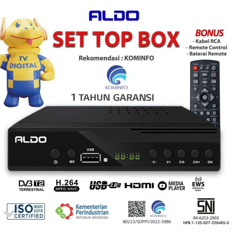 Jual Set Top Box Aldo STB Digital Ready Rekomendasi Kominfo di Seller Plaza Ambarukmo
