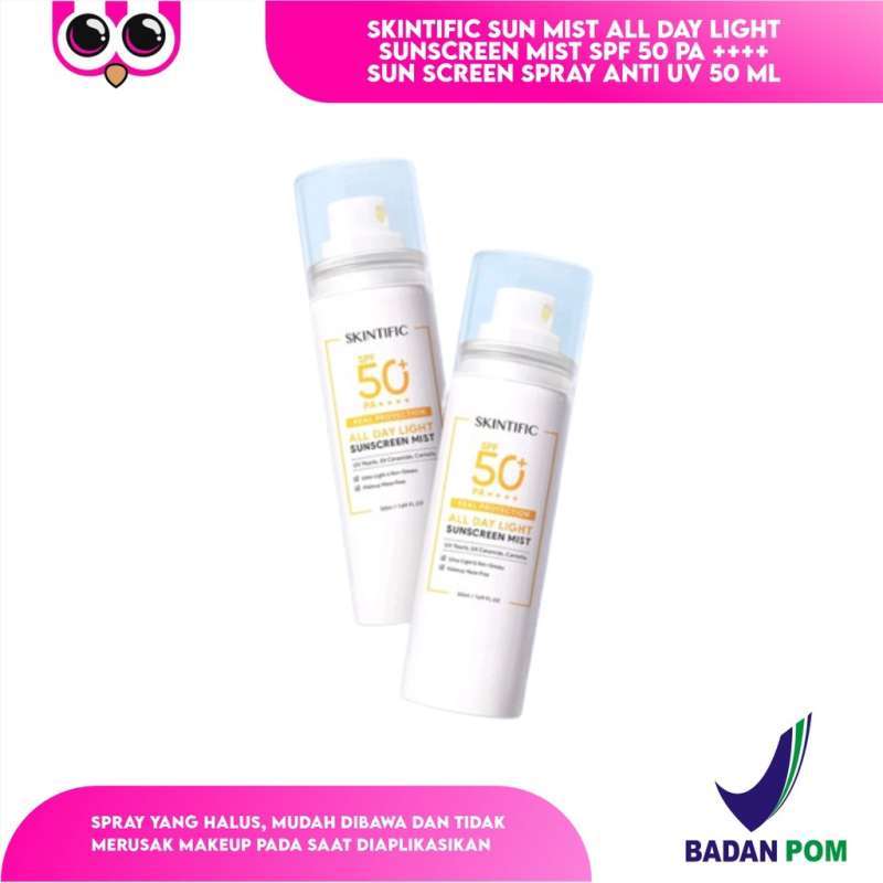 Jual Skintific Sun Mist All Day Light Sunscreen Mist Spf 50 Pa ++++ Sun Screen Spray Anti Uv 50