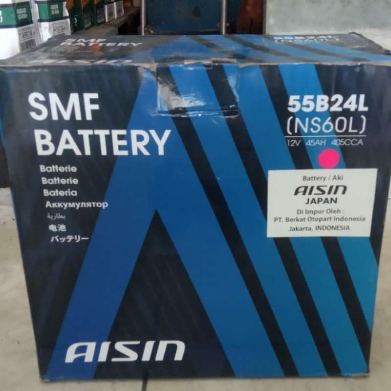 Promo Aki Mobil Aisin Japan Impor Mf Kering Ns60L Diskon 23% di Seller