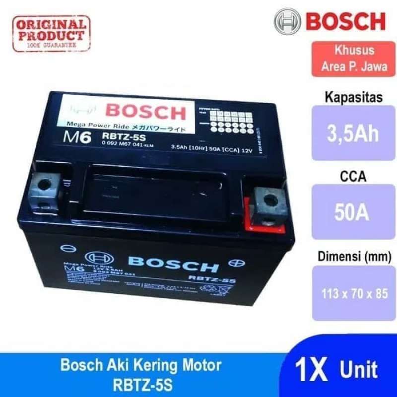 Promo Aki Motor Honda Vario 110 Bosch Rbtz-5s P #kode= 46 Diskon 50% Di