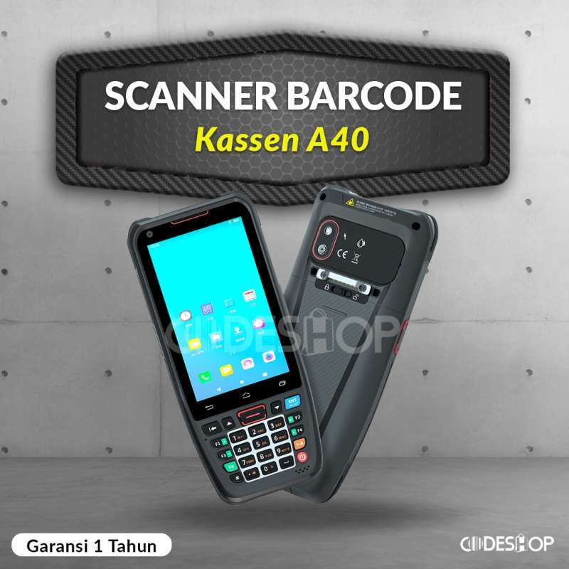 Jual Scanner Mobile Barcode Kassen A40 PDA Android Scan Portable 2D di