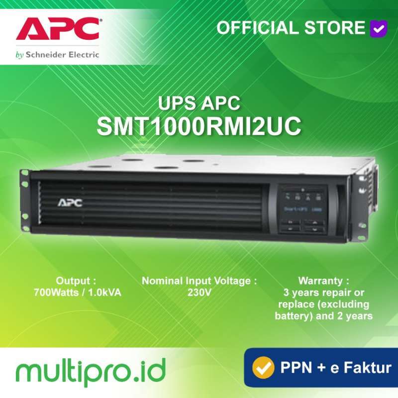 Jual UPS APC SMT1000RMI2UC Smart-UPS 1000VA LCD RM 2U 230V SmartConnect ...