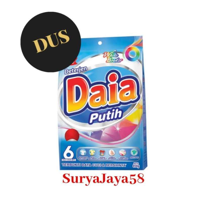 Jual Deterjen/ Sabun Cuci Baju Bubuk Daia Putih Isi 850g dus/kartonan