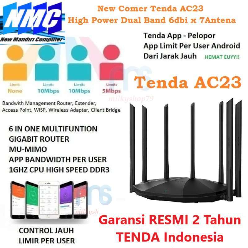 Jual Tenda AC23 Dual Band Gigabit HP MU MIMO Beamforming Cloud Control User Router Di Seller 