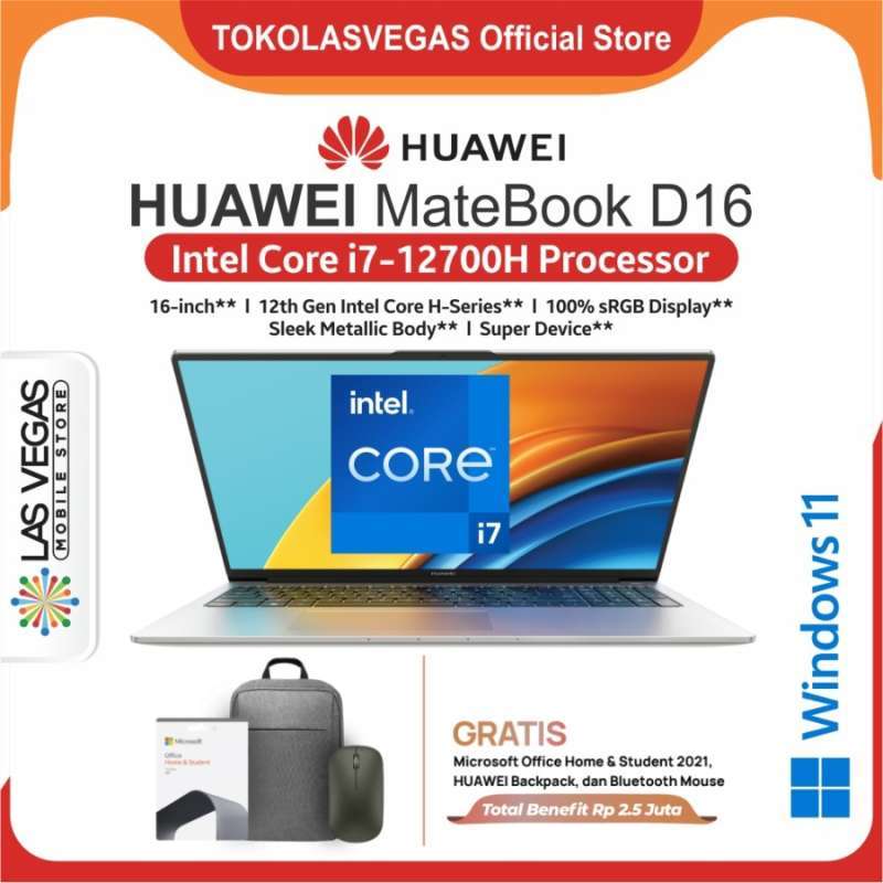 Jual Huawei Matebook D16 I7 - 12700h Laptop 16+512gb 16-inch|12th Gen ...