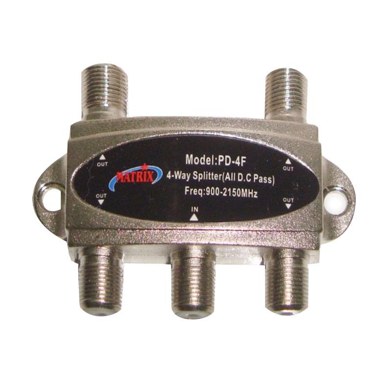 Jual Matrix 4 Way Power Divider PD-4F Frekuensi 950-2150