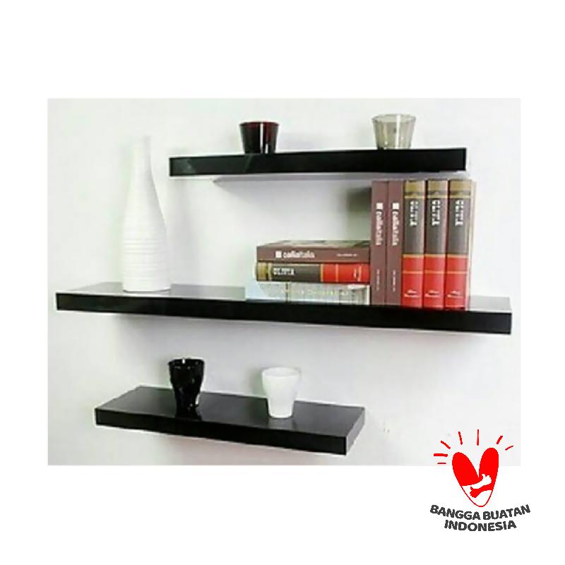 Jual Sakura Floating Shelves Black Glossy Rak Dinding Jual Sakura Floating Shelves Black Glossy Rak Dinding