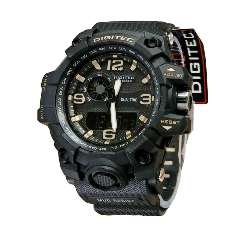 Jual Digitec Dual Time DG2093 Jam Tangan Sport Pria - Black Gold di