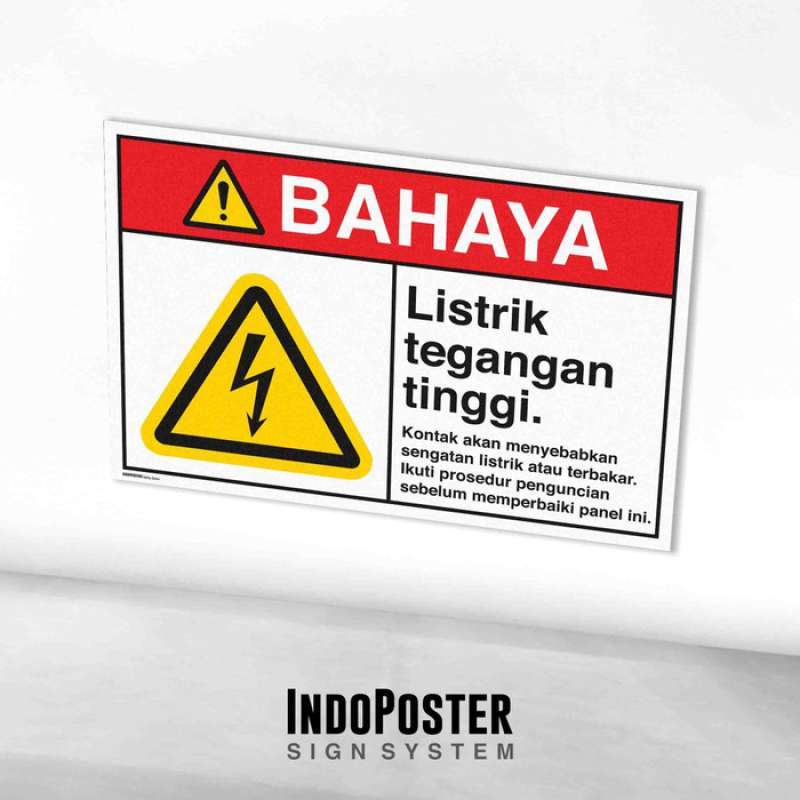 Jual Stiker Label Safety Sign Rambu K3 Ansi Panel Listrik Tegangan ...