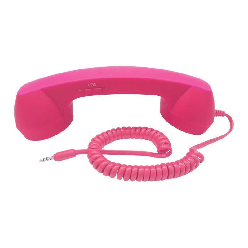 Promo Retro Mobile Phone Handset, 3.5mm Mobile Phone Receiver for iPad Cellphone - Rose Red