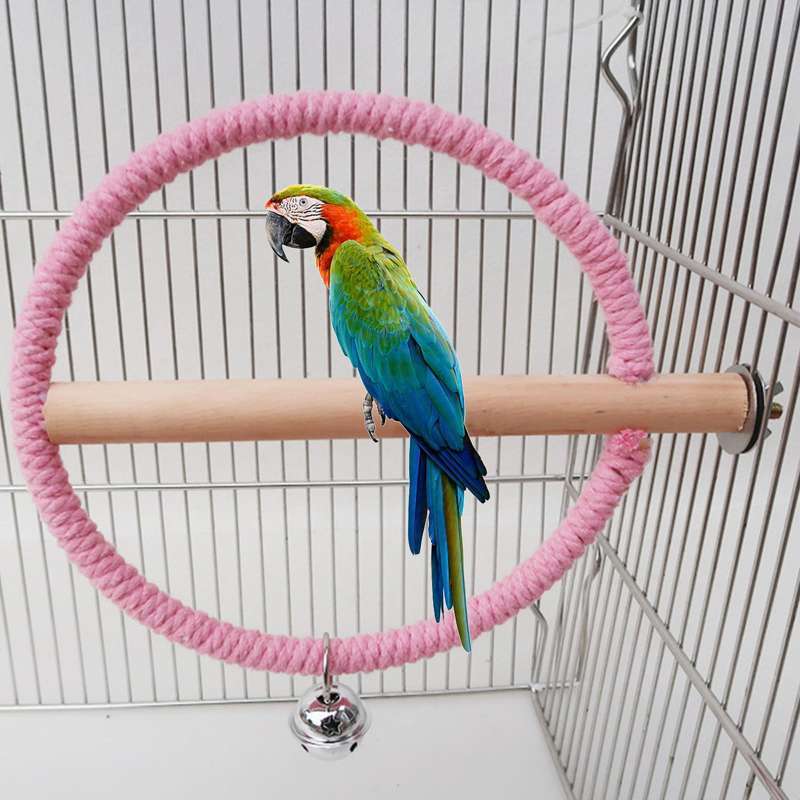 Promo Playground Natural Wooden Parrot Swing Stand Macaw Chicken Cage