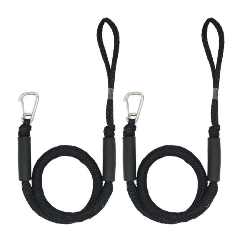 Bungee Dock Line 2-Pack - 4ft Premium Mooring Ropes for Boats & Kayaks | Adjustable Non