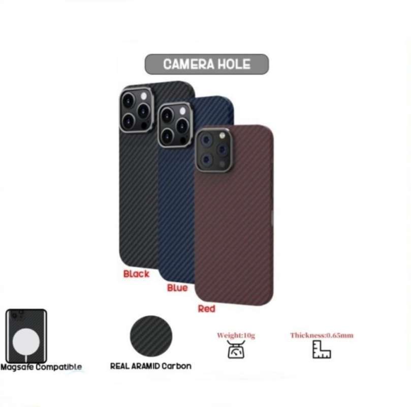 Promo Case iPhone 13 Pro Max 13 Pro REAL ARAMID CARBON Hole Camera