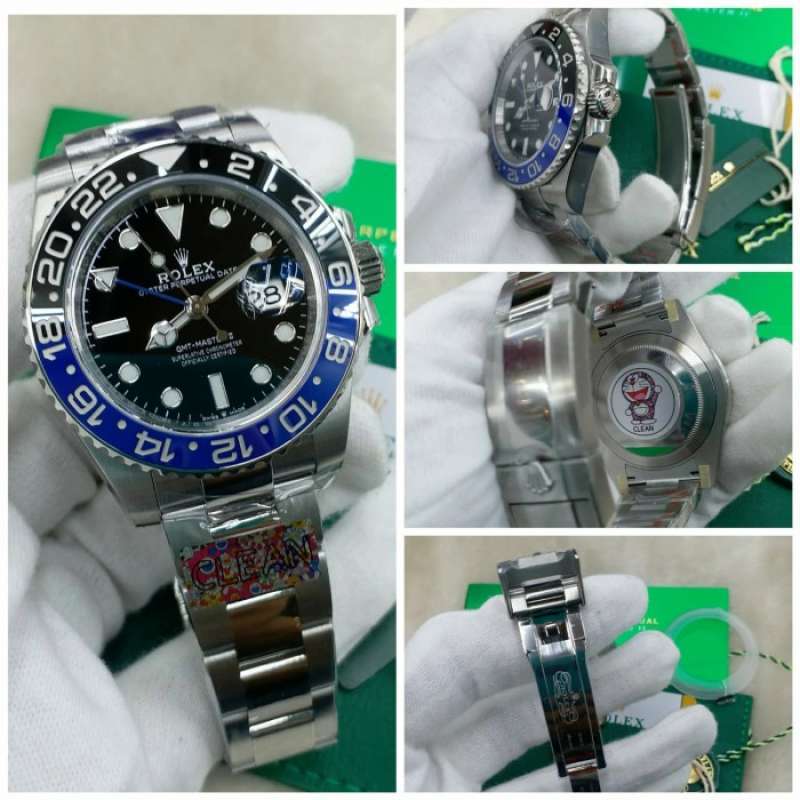 Jual ROLEX GMT MASTER II BATMAN RANTAI OYSTER SWISS CLEAN FACTORY di