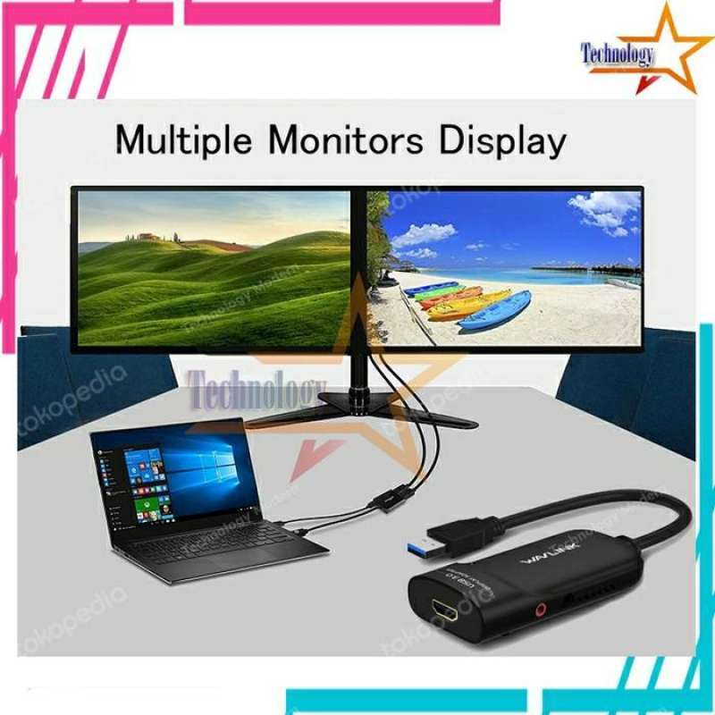 Jual Multiple Monitors Display USB 3.0 Multiviewer Extend Display Full ...