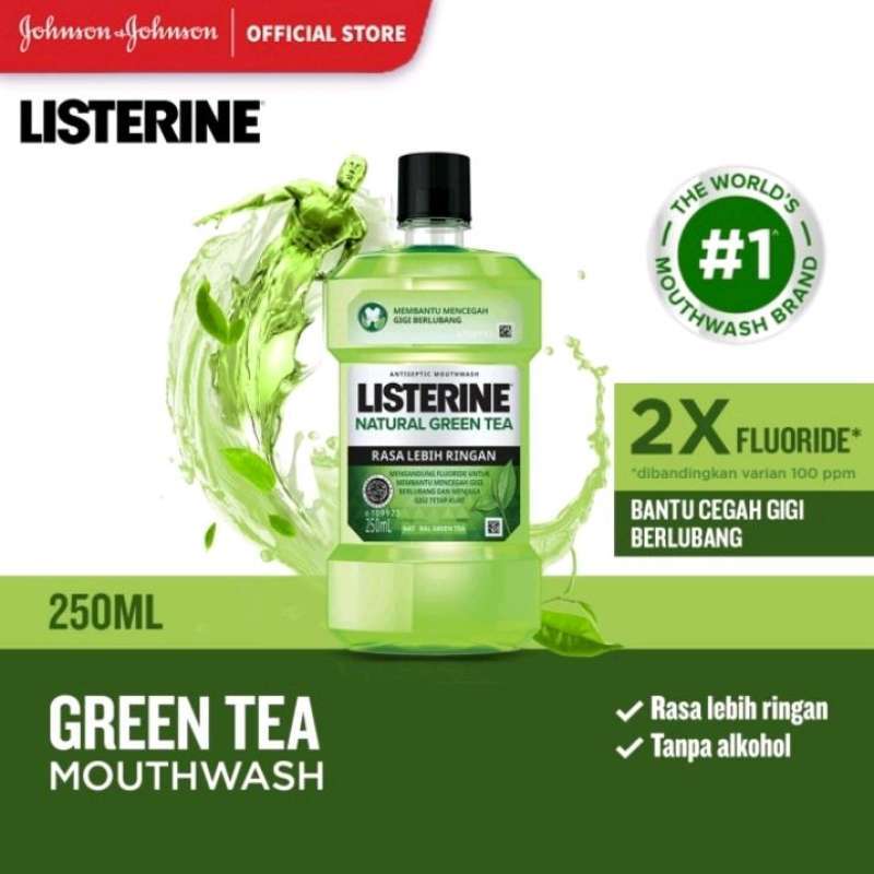 Jual Listerine Antiseptic Mouthwash Natural Green Tea Cegah Gigi
