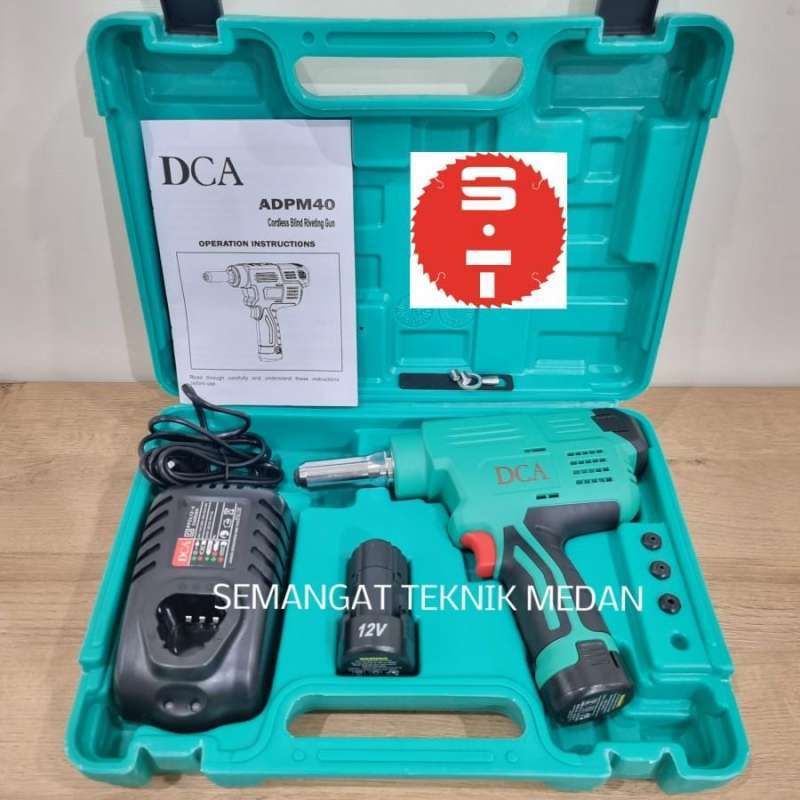 Promo ADPM40 CORDLESS MESIN BLIND RIVET RIVETING GUN BATERAI DCA ADPM ...