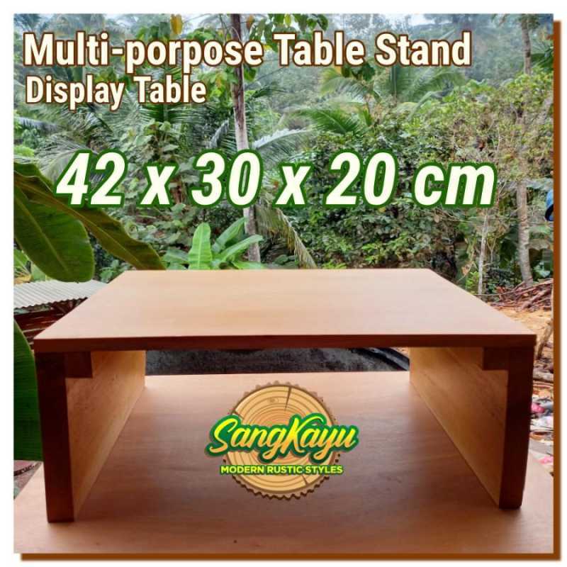 Jual Meja Wooden multipurpose rack display 42x30x20 cm table craft rak ...