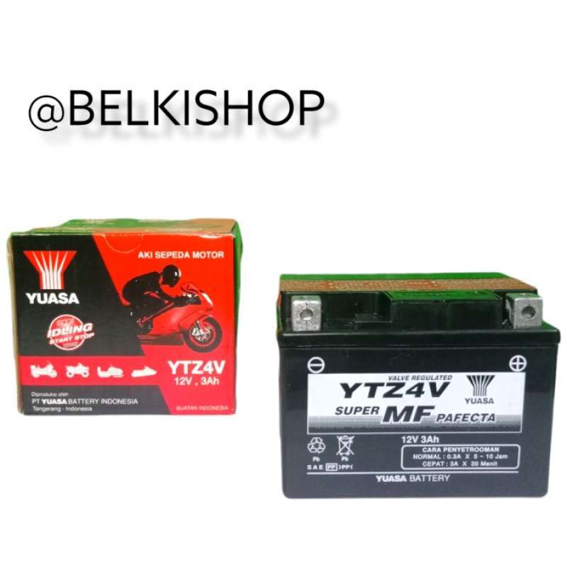 Jual Aki Motor Honda Beat,Scoopy,Vario 110 YUASA YTZ4V 3Ah di Seller