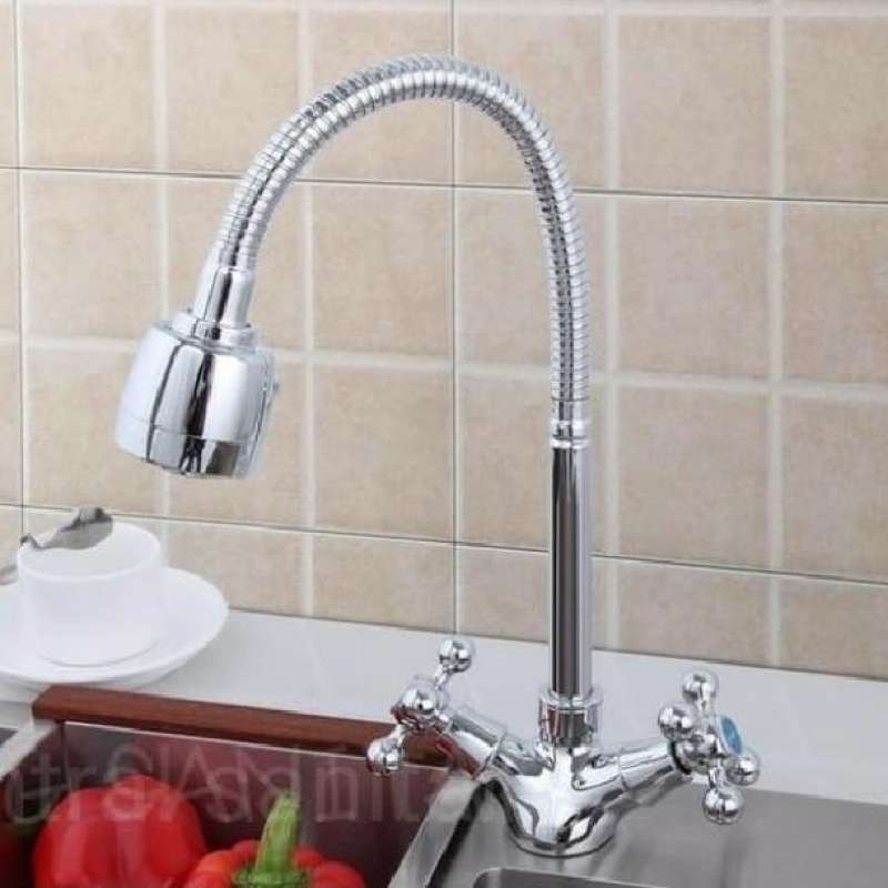 Jual kran kitchen sink mixer tanam kuningan / kran mixer dapur flexible