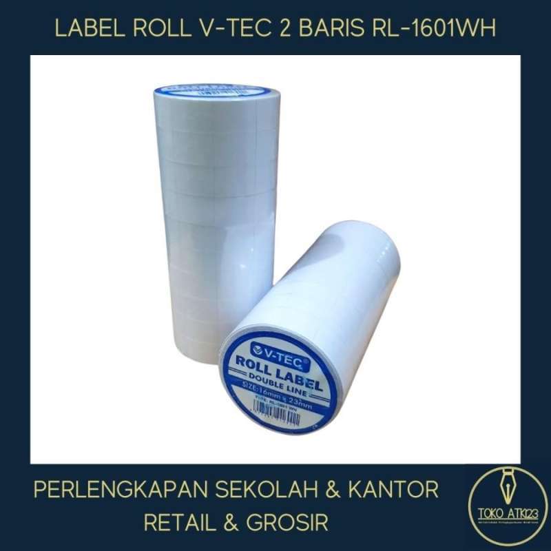 Jual Label Roll Double Line 2 Baris Merk VTec RL1601 WH di Seller