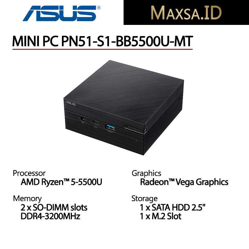 Jual ASUS MINI PC PN51S1BB5500UMT AMD Ryzen 5 5500 Barebone Only di