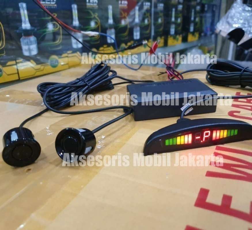 Promo SENSOR PARKIR MUNDUR MOBIL MOBILIO 2 TITIK HITAM LCD RADAR 