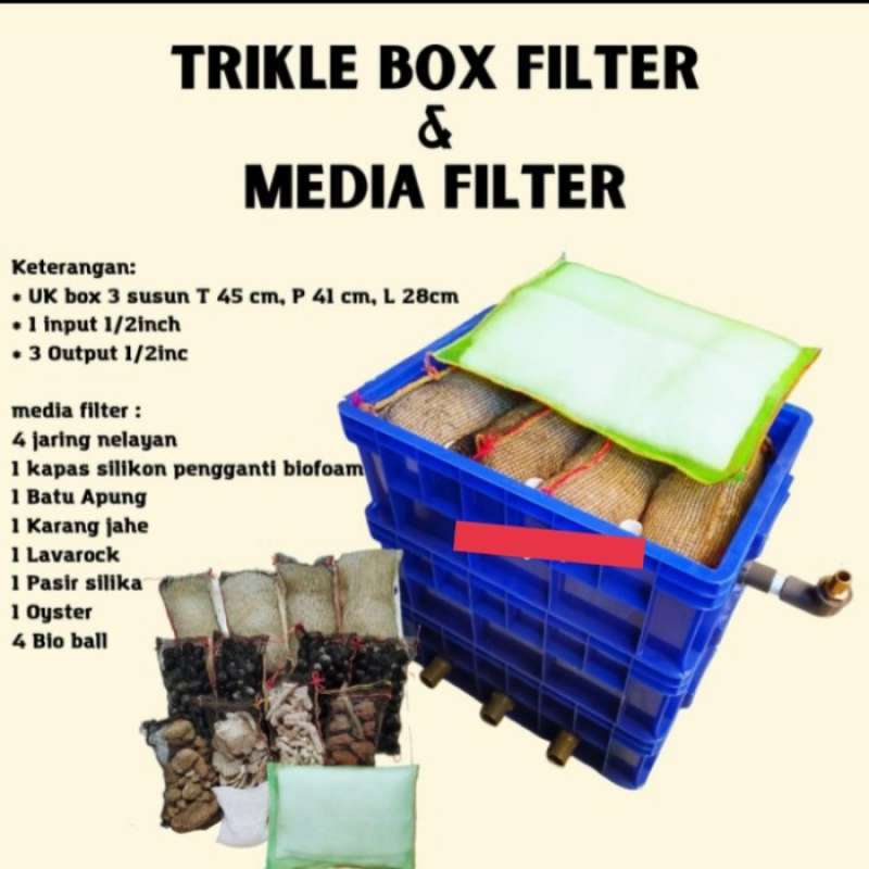 Jual Trickle Box Filter Kolam Ikan Koi + Media Filter 14Item di Seller Widya Shop