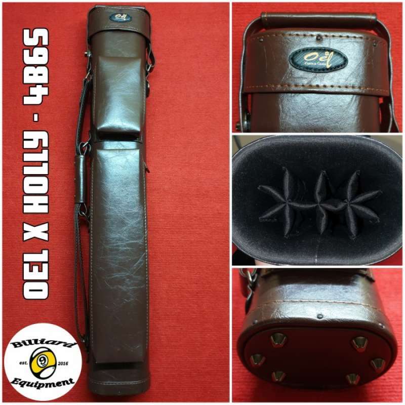 Promo Oel X Holly Cue Case 4x6 Brown Leather Tas Billiard Custom