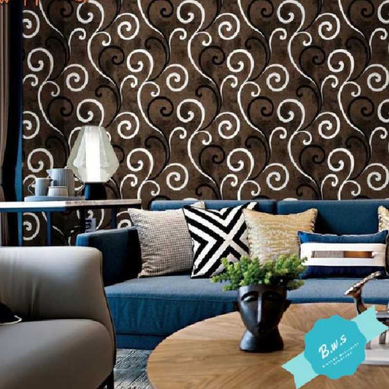 Jual Wallpaper Sticker Dinding Motif Batik Coklat //10m X 45cm Di