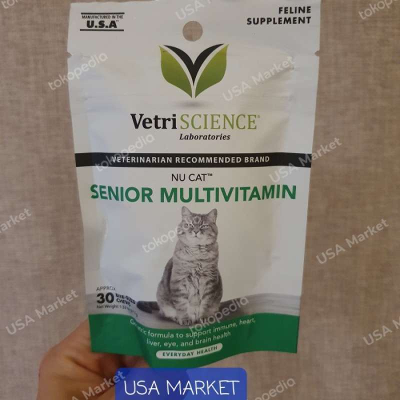 Promo Vetriscience Nu Cat Senior Cat Multivitamin Vit Kucing Tua 30