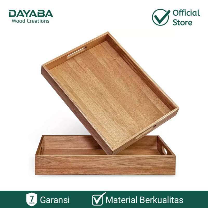 Jual Nampan Kayu Solid Wooding Tray Serving Multifungsi Alas Saji