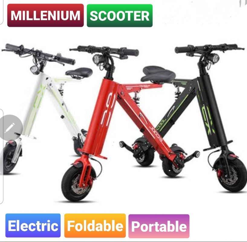 Jual SCOOTER LISTRIK LIPAT 2 RODA Hitam Putih Merah di Seller
