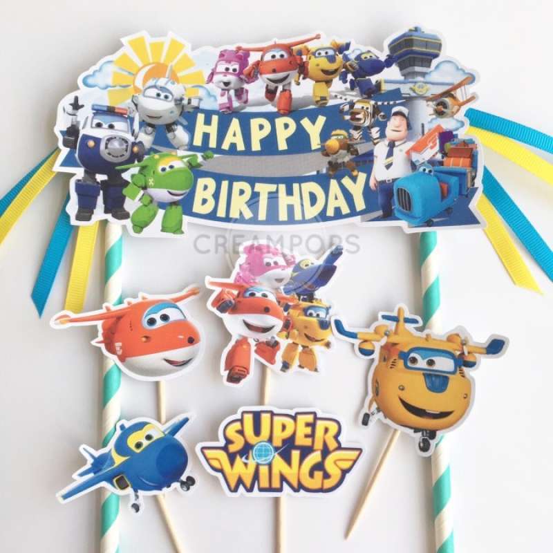 Jual Topper Kue Super Wings Cake Topper Ulang tahun di Seller Uhilaa
