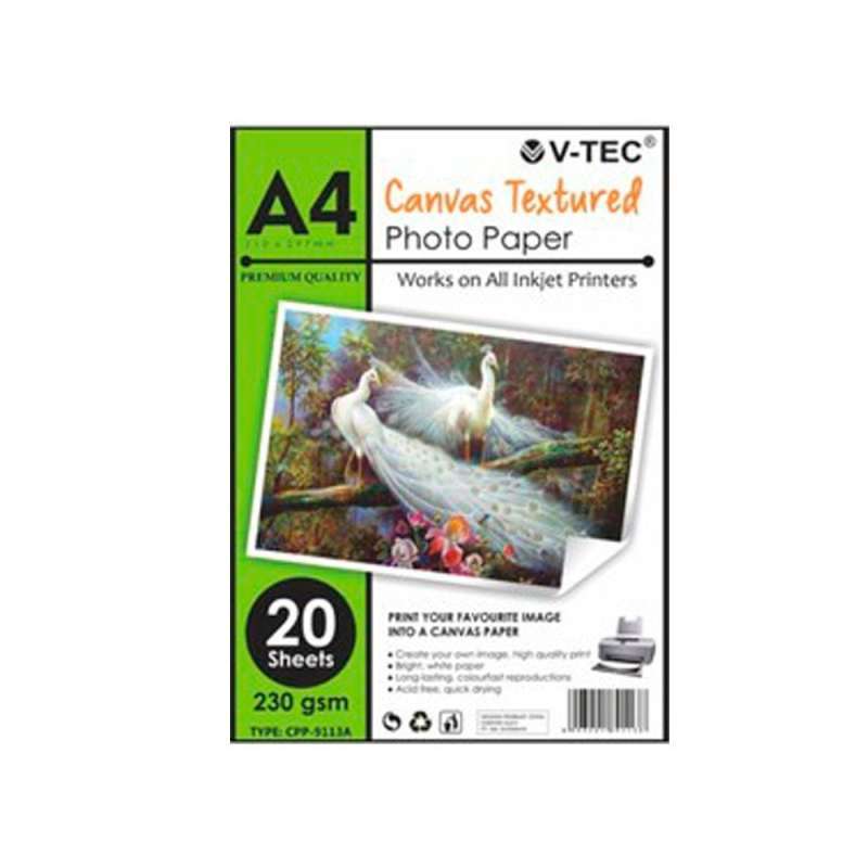 Promo VTEC Canvas Photo Paper A4 230gsm (Type CPP9113A) Diskon 1 di