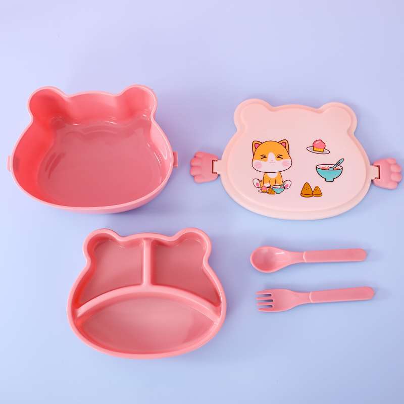 Promo OEM RBC777 Kotak Bekal Anak Set Sendok Garpu Motif Cartoon Lucu
