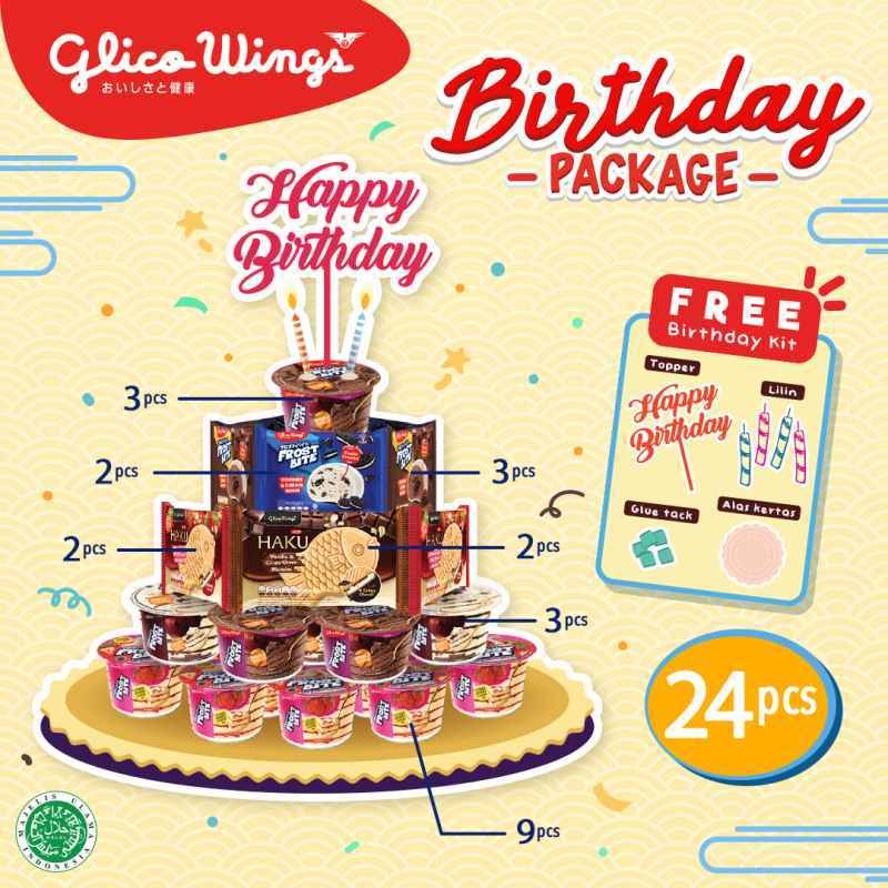 Jual Whs Yogyakarta Glico Wings Birthday Cake Ice Cream Package Di