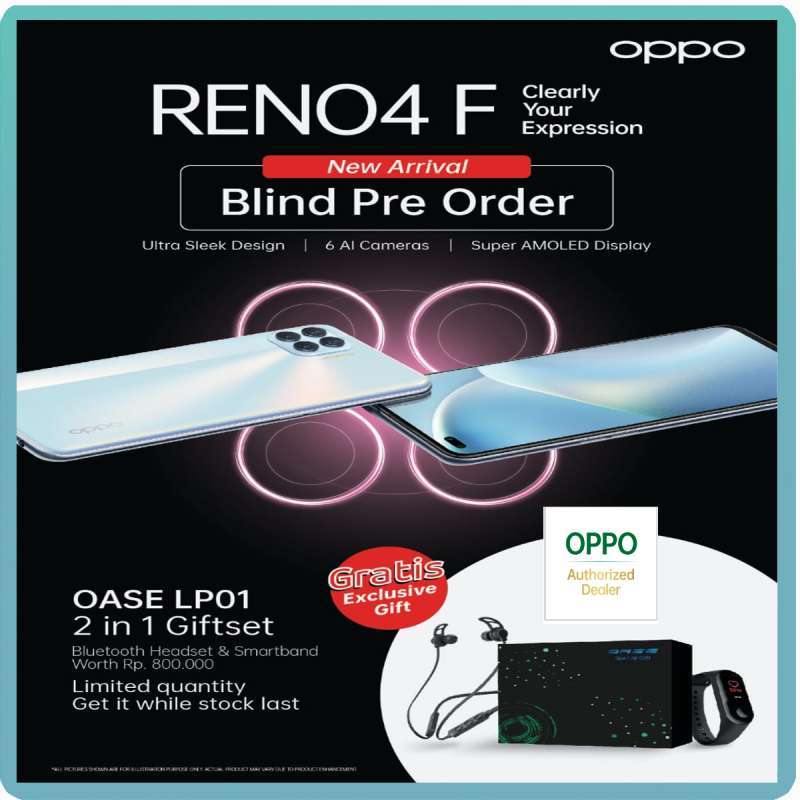 Jual Oppo Reno4 F Ram 8GB -128GB Ultra Steady Video - Reno