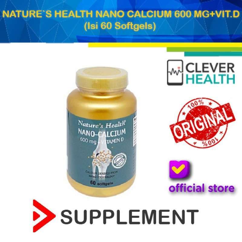 Promo NATURE`S HEALTH NANO CALCIUM 600 MG+VIT.D 60 SOFTGELS Diskon 33